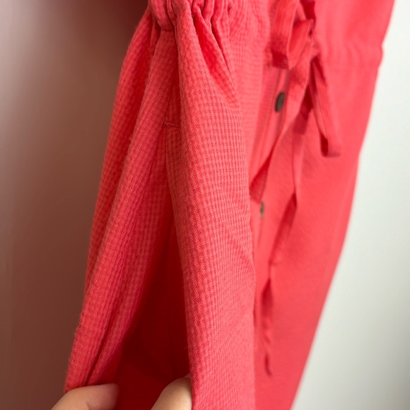 Appleseeds Pink Button Down Dress Cinch Waist Pockets Size 16 NEW - Picture 5 of 6